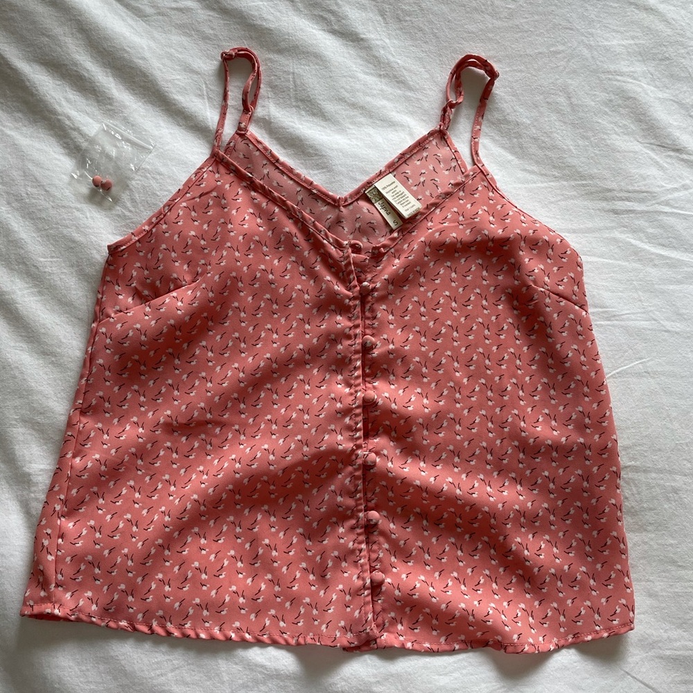 PRINTED BUTTON DOWN TANK TOP
